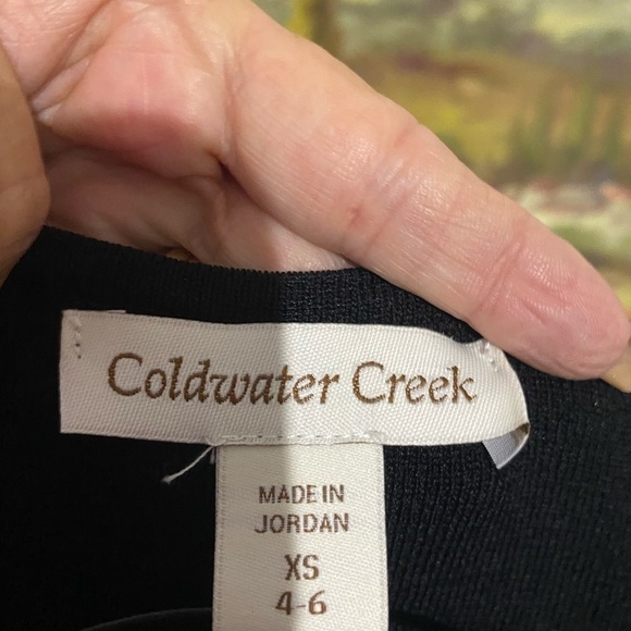 Colwater Creek size XS black ribbed with tie waist comfy soft casual - Picture 4 of 6